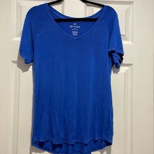 Hi low royal blue v neck